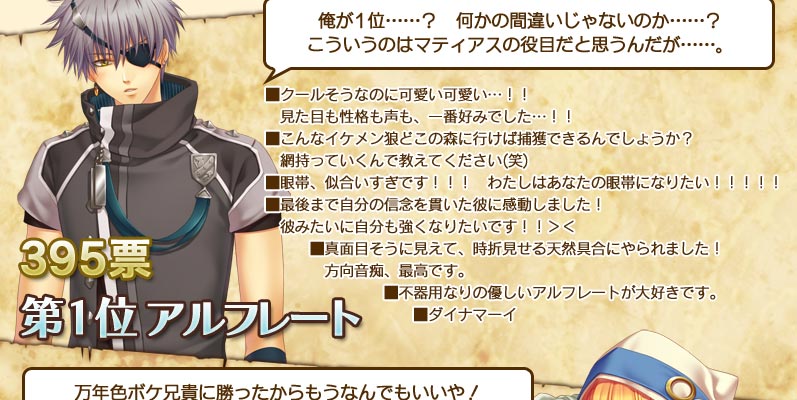 猛獣使いと王子様 人気投票 結果発表 猛獣使いと王子様 人気投票 結果発表