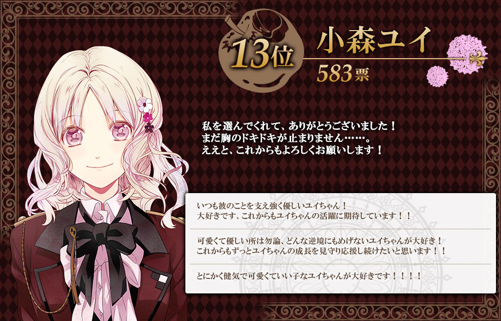 Diabolik Lovers Lost Eden 人気投票