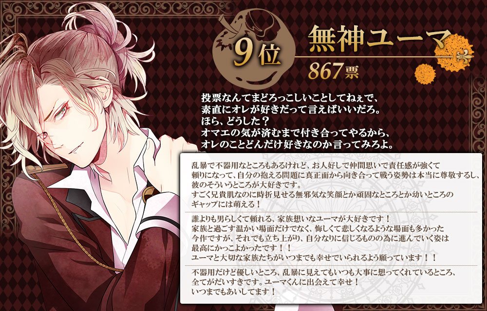 Diabolik Lovers Lost Eden 人気投票