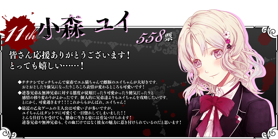 Diabolik Lovers More Blood キャラクター人気投票