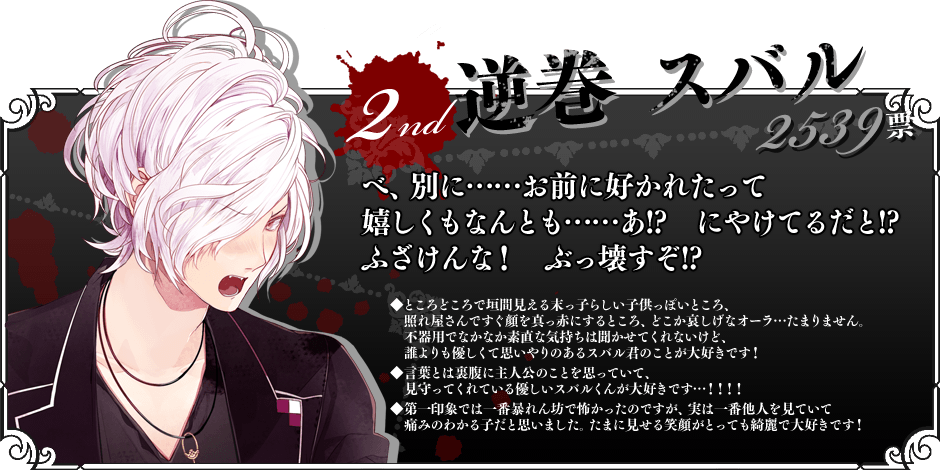 Diabolik Lovers More Blood キャラクター人気投票