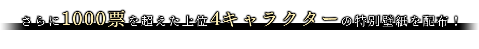 1000票を超えた上位4キャラクターの特別壁紙を配布！